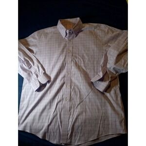 Brooks Brothers shirt Men's 17.5/35 Madison Fit Purple Gray Check Button‎ Down